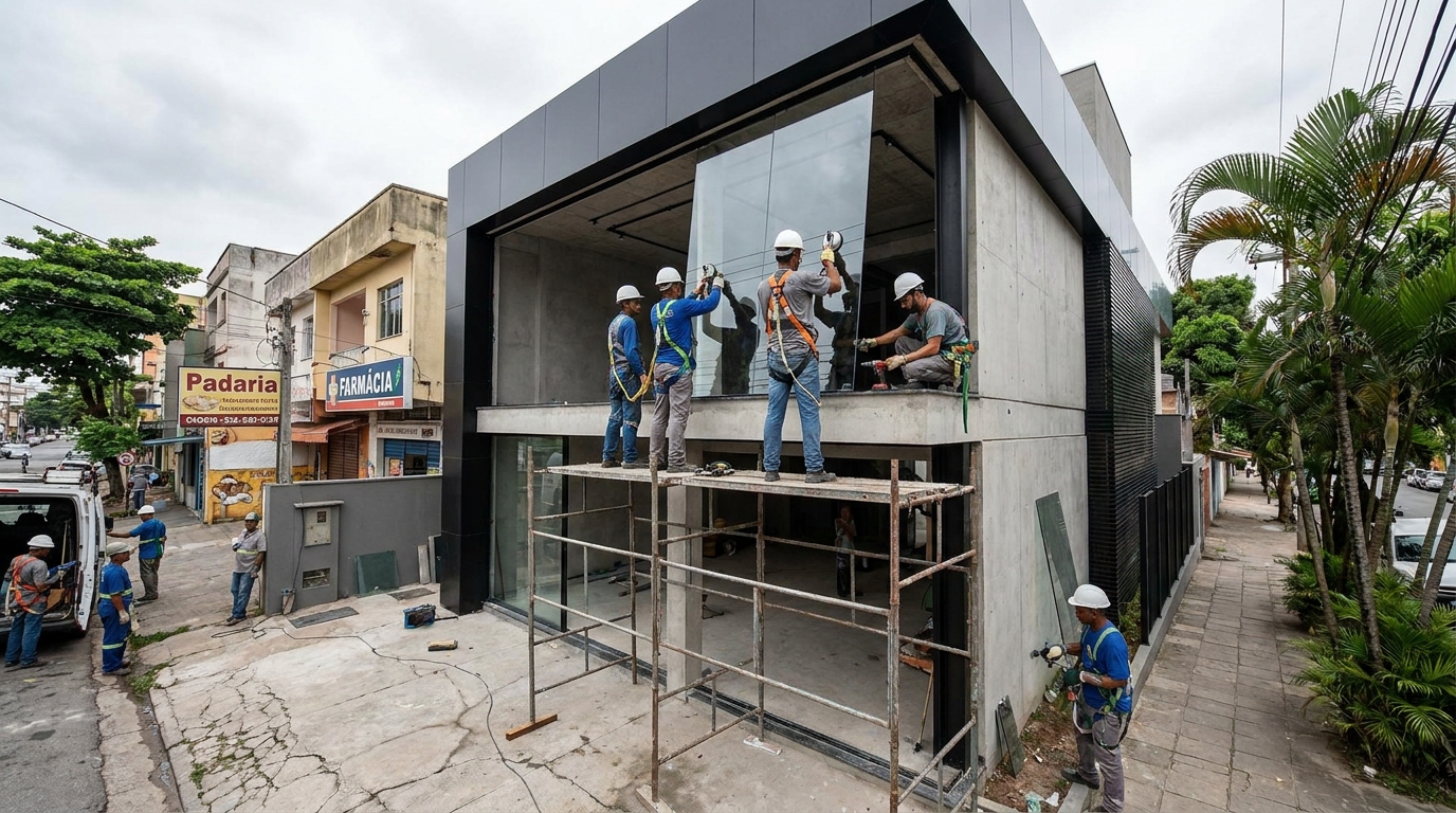 Fachada preta moderna em Fortaleza-CE